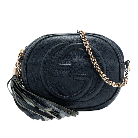 Gucci Handbags - Pre-Loved Gucci Mini Pebbled Calfskin Soho Chain Crossbody